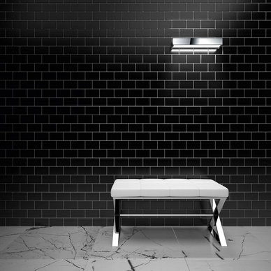 Badezimmerhocker Decor Walther Leder Chrom Weiß | Handtuchhandel